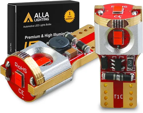Alla Lighting Bombillas LED 168 194 T10 rojo súper brillante 175 2825 W5W 192 2821 ZS SMD 12V luces interiores para automóviles, camiones mapa,