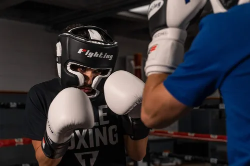 Miniatura 6 de Fighting Sports S2 Gel Full Training Headgear, Negro/Blanco, Regular