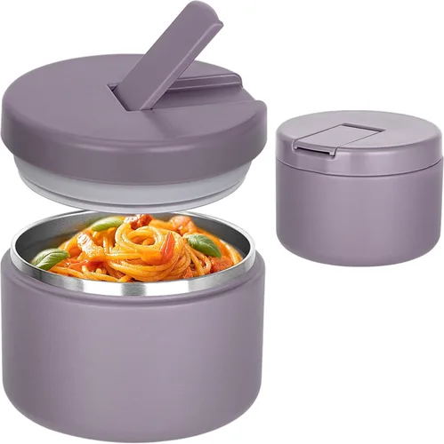 Miniatura 10 de Pawtong Tarro de comida aislado al vacío de 12 onzas con tapa de hebilla, termo de sopa de boca ancha para comida caliente para niños, contenedor