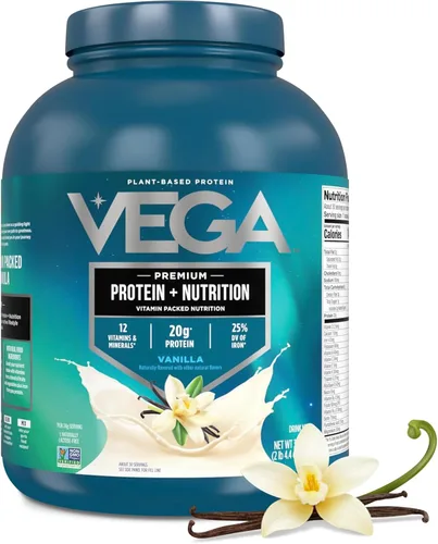 Miniatura 15 de Vega Original Essential Protein - 25g de proteína vegetal, vainilla cremosa, 20 porciones, mezcla para bebida vegana sin OMG, lista para batidos