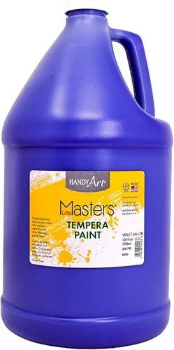 Handy Art Little Masters - Pintura al temple violeta, botella de 128 onzas, brillante y mezclable, alta opacidad, colores lavables para aula,