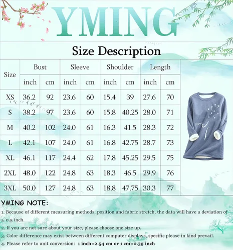 Miniatura 4 de YMING Sudadera de invierno con forro polar cálido para mujer, talla grande, con cuello redondo