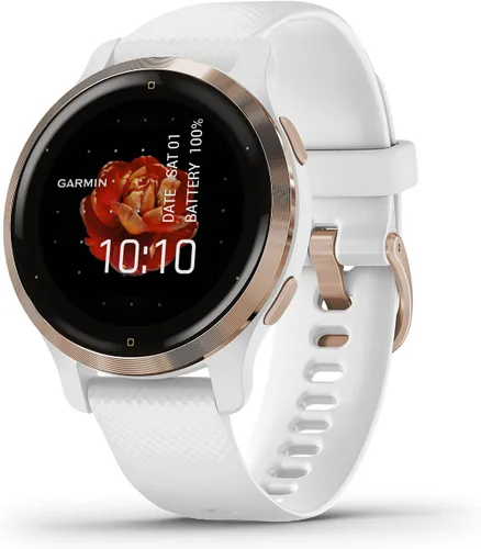 Miniatura 7 de Garmin 010-02430-00 Venu 2, reloj inteligente GPS, monitoreo avanzado de salud, características de fitness, bisel plateado con funda color granito