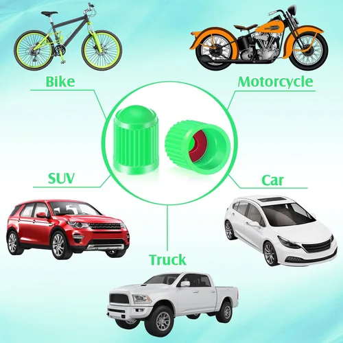 Miniatura 69 de Outus 20 tapas de vástago de válvula de neumático, tapas universales de plástico para vástagos de válvula de automóvil, bicicletas, automóviles