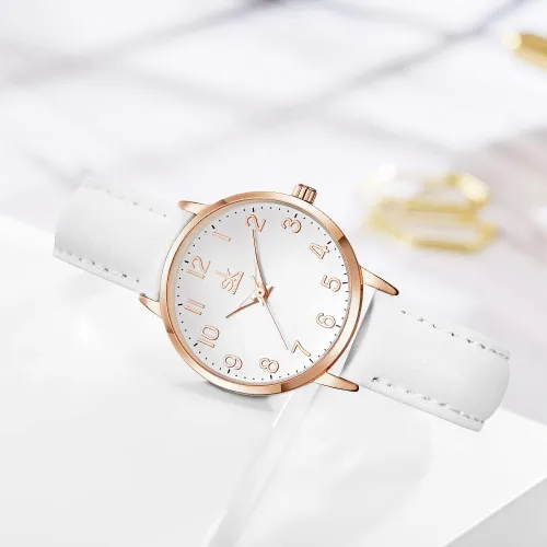 Miniatura 4 de SHENGKE Women Watches Leather Band Luxury Quartz Watches Girls Ladies Wristwatch Relogio Feminino