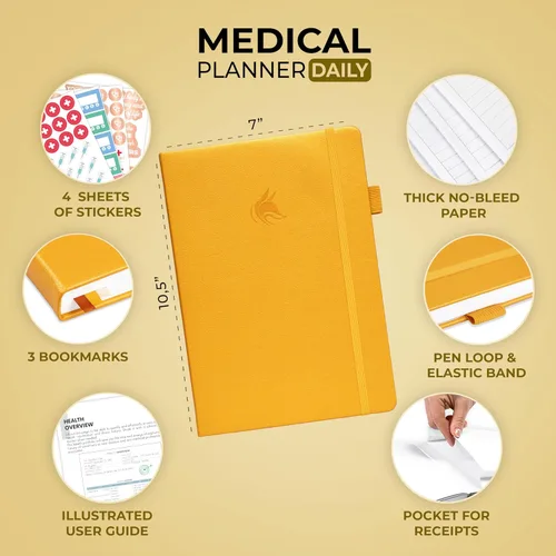 Miniatura 2 de Clever Fox Planificador médico diario: cuaderno de diario de salud, diario de bienestar y cuaderno de registro de autocuidado, dura 3 meses, 7 x