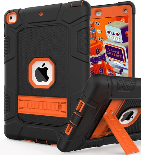 Miniatura 11 de Fundas para iPad de 6ª Generación, Funda de 5ª Generación, Air 2 de 9.7 Pulgadas a Prueba de Golpes, Resistente, Funda Protectora con Pata de Negro