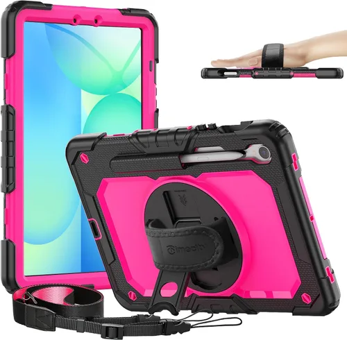 Miniatura 25 de Timecity - Funda protectora resistente para Samsung Galaxy Tab S10 Lite, S10 FE, S9 FE 5G, S9, 10.9 y 11 pulgadas, con protector de pantalla, Negro