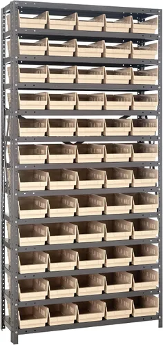 Miniatura 221 de Quantum QSBU-245BK Heavy Duty Shelving Unit with (7) Shelves and (24) QUS245 Black Bins for Garage Warehouse Storage Distribution 400 lb Load