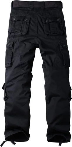 Miniatura 3 de Pantalones cargo de trabajo para mujer, de algodón, con 8 bolsillos, informal, estilo de combate militar