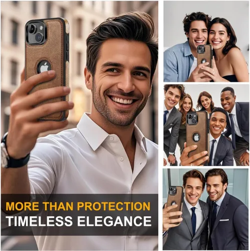 Miniatura 4 de Funda protectora de cuero de lujo con diseño único para iPhone 13 Mini, antideslizante, resistente a los arañazos, ultra delgada, funda protectora