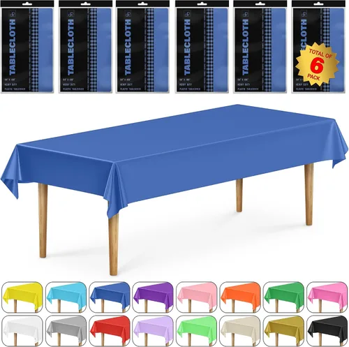 Miniatura 35 de DecorRack 2 Manteles rectangulares de plástico libres de BPA, 54 x 108 pulgadas, mantel de mesa para comedor, mantel rectangular para fiestas