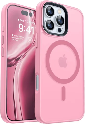 Miniatura 31 de CANSHN Funda magnética para iPhone 15 [compatible con MagSafe y probada contra caídas de grado MIL], funda delgada translúcida mate, antiarañazos, a