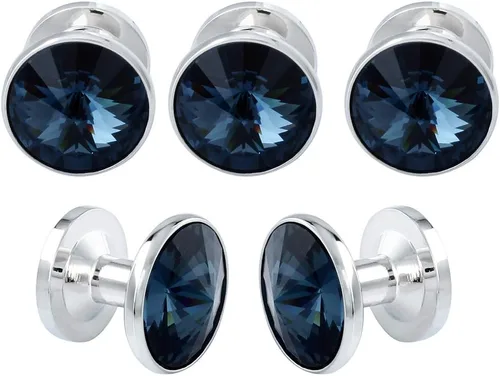 Miniatura 32 de HAWSON Gemelos para hombre con juego de tachuelas de camisa de 4/6 piezas, caja de regalo, joyería para hombre o accesorios para boda, fiesta