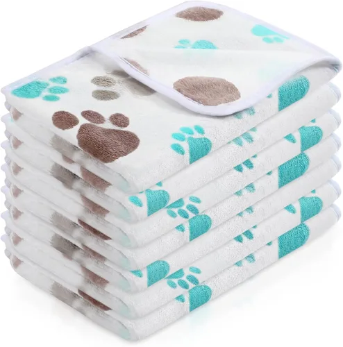 Miniatura 16 de Tatuo Paquete de 4 mantas de forro polar para perros cachorros y gatos, tapete de dormir de varios tamaños para mascotas, conejillos de indias, Beige