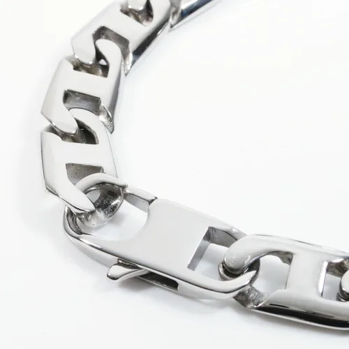 Miniatura 3 de Pulsera plana de acero inoxidable para hombre, 0.433 in, 8,5 pulgadas