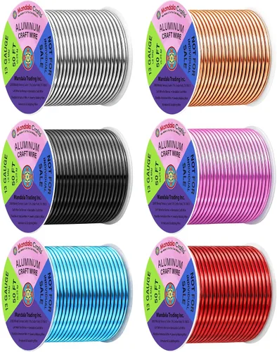 Miniatura 250 de Mandala Crafts - Alambre de aluminio anodizado de 8 calibre para hacer joyas - 9.75 m de alambre flexible negro colorido - Flexible para bonsái