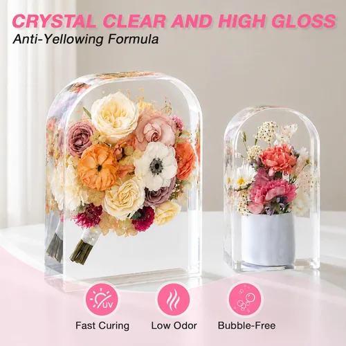 Miniatura 2 de YIEHO Epoxy Resin Kit 2 Gallon, Upgraded Crystal Clear High Gloss Epoxy Resin and Hardener, 2 Part Resina Epoxica for Jewelry Making, Crafts, DIY