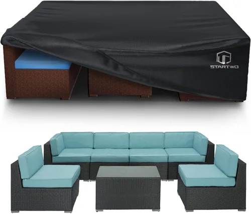 Miniatura 10 de Cubiertas para muebles de patio STARTWO impermeables, resistentes a los rayos UV, resistentes a los desgarros, resistentes para 7-12 asientos