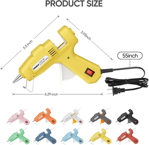 Miniatura 4 de ROMECH Mini pistola de pegamento caliente de 20 W con set de 30 barras de pegamento, kit de pistola de pegamento caliente de precalentamiento rápido