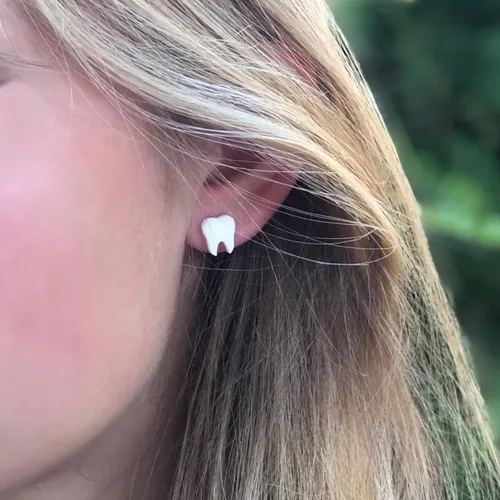Miniatura 31 de Pendientes acrílicos cortados con láser sin metal en postes de plástico