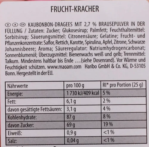 Miniatura 3 de Haribo Maoam Frucht Kracher Tub-265 pcs