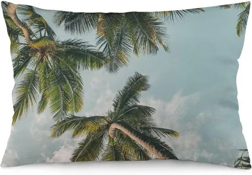 Miniatura 38 de Protector de almohada de playa con palmeras tropicales de 16 x 14 pulgadas, palmeras de playa, paisaje marino costero, decorativo, rectangular