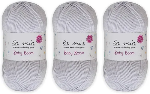 Miniatura 24 de 1 madeja La Mia Baby Boom, hilo acrílico 100% antipilling para tejer y ganchillo para tejer y ganchillo, 3.53 oz (3.5 onzas) / 820.2 ft