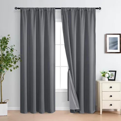 Miniatura 68 de XWZO Cortinas Opacas 100% Blancas - Cortinas de Bloqueo Total de Calor y Luz con Forro Negro para Dormitorio/Cuarto de Lavado, Paneles de Ventana