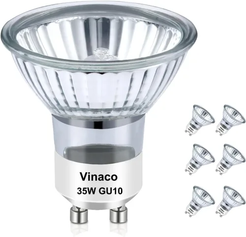 Miniatura 7 de Vinaco Paquete de 6 bombillas GU10, halógenas MR16, blanco cálido 2800K, regulables para calentador de velas NP5 GU10 de 25 W, luz de pista