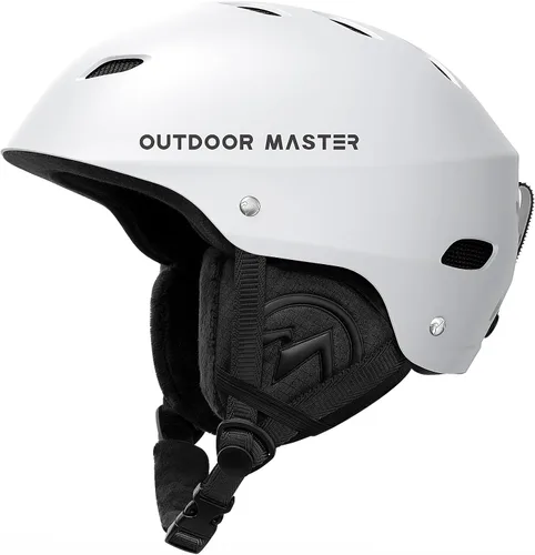 OutdoorMaster Kelvin - Casco de esquí y snowboard para hombres, mujeres y jóvenes Blanco