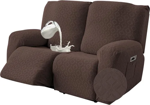 Miniatura 15 de Gennia Funda Impermeable para Sofá Reclinable, Fundas Elásticas para Sofá Reclinable con Bolsillos, Fundas Lavables para Sillón Reclinable Lazy Boy