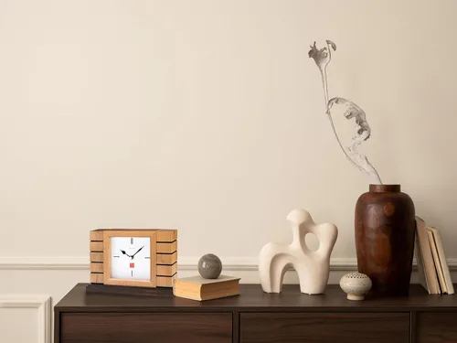 Miniatura 3 de Bulova B1659 Usonian II Frank Lloyd Wright - Reloj de repisa, acabado natural con base de manchas de nogal