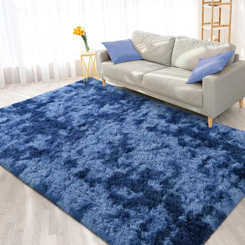Miniatura 89 de FlyDOIT Alfombras Grandes para Sala de Estar, 5x8 Pies Alfombra Shaggy Teñida con Tie-Dye Gris Oscuro, Alfombras Mullidas Tipo Manta, Alfombras