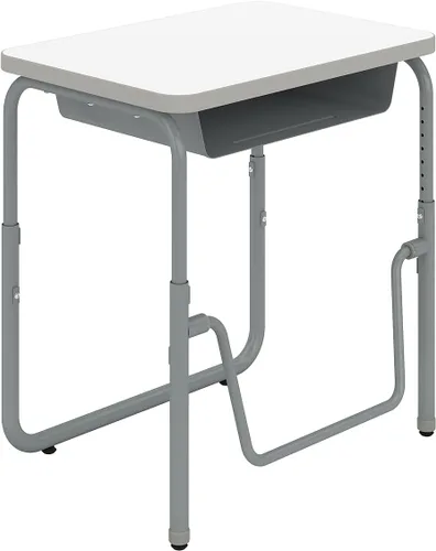Miniatura 4 de Safco Productos AlphaBetter 2.0 Escritorio para estudiantes de altura ajustable con barra de reposapiés oscilante y caja de libros, sentado a pie