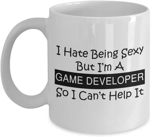 Miniatura 3 de Regalo divertido para diseñador de juegos, con texto en inglés "I Hate Being Sexy But I Cant Help It - Game Developer Mug Video Coffee Tea Cup