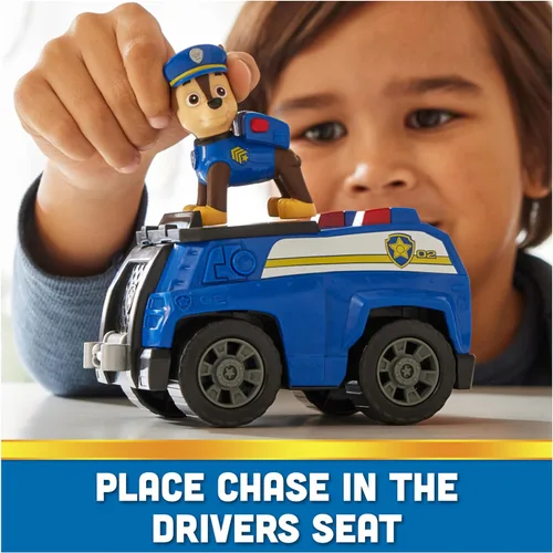 Miniatura 4 de Paw Patrol, Patrulla de Chase, Vehículo de juguete con figura de acción coleccionable, juguetes para niños con conciencia sostenible para niños