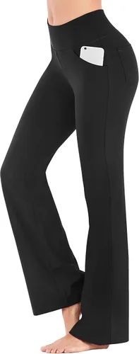 IUGA Bootcut - Pantalones deportivos de yoga con bolsillos para mujer de cintura alta de entrenamiento, pantalones Bootleg, pantalones deportivos de