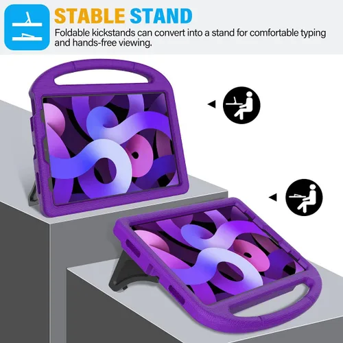 Miniatura 4 de SUPLIK Funda infantil para iPad Air de 5ª/4ª generación (10.9 pulgadas, 2022/2020), construida con protector de pantalla, iPad Air 5, funda a prueba