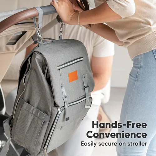Miniatura 6 de KeaBabies Mochila para pañales para bebé con cambiador, bolsa de bebé impermeable para mamá y papá, bolsillos aislados para botellas, niños Azul