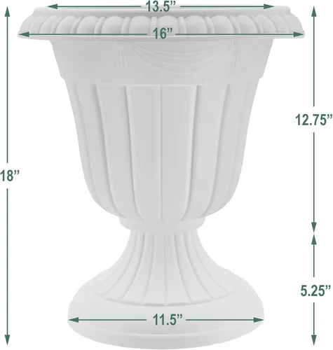 Miniatura 6 de Arcadia Garden Products PL20BG Maceta Urna Clásica Tradicional de Plástico Interior/Exterior, 10" x 12", Beige