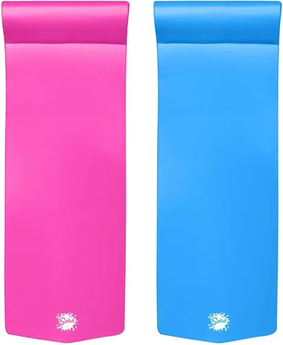 TRC Recreation Splash - Flotador de espuma de 1.25 pulgadas de grosor para piscina, tumbona grande para adultos con almohada enrollada integrada, 1