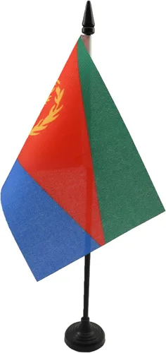 Miniatura 36 de AZ FLAG Sierra Leone Bandera de mesa 5'' x 8'' - Bandera de escritorio de Sierra Leona 21 x 14 cm - Bastón y base de plástico negro