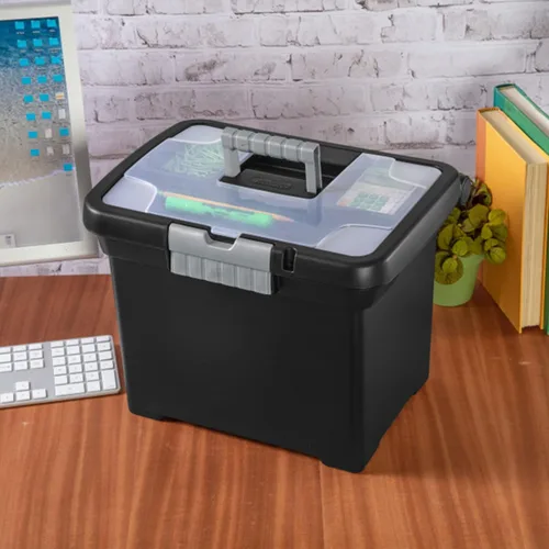 Miniatura 8 de Sterilite Organizador portátil con cerradura y asa y tapa transparente (paquete de 12)