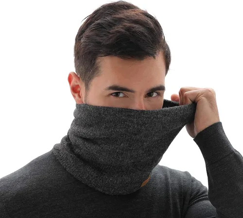 Miniatura 4 de NovForth Calentador de cuello de invierno para hombre, polaina para el cuello, bufanda de forro polar para hombres, bufandas gruesas a prueba