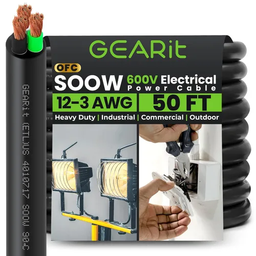Miniatura 29 de GEARit Cable de alimentación portátil 6/3 6 AWG (100 pies - 3 conductores) SOOW 600V Cable eléctrico de calibre 6 para derivaciones de motor, luces