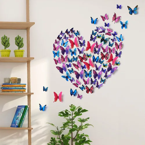Miniatura 6 de Amaonm® - 120 pegatinas de mariposa 3D, color morado