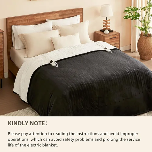 Miniatura 8 de Homemate Manta Eléctrica con Calefacción Twin Individual - 62"x84" Mantas de Cama con Calefacción Throw con 10 Niveles de Calefacción, 8 Horas