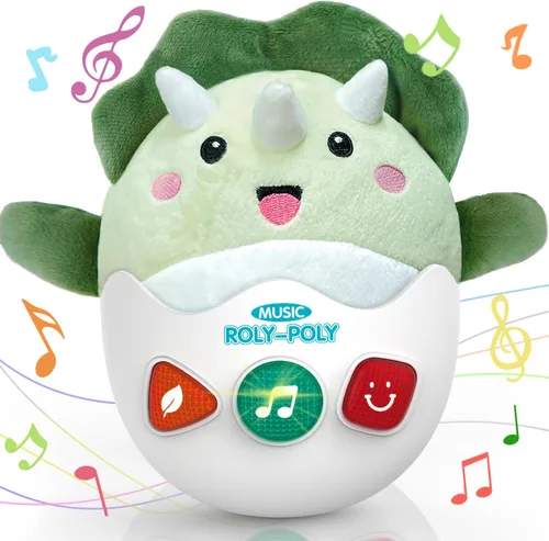 Miniatura 7 de Juguetes para bebés de 0-3-6-12 meses, regalos de ducha, peluche lindo con luces y sonidos, juguetes musicales para la barriga de pingüino