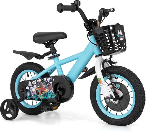 BABY JOY Rabbit Pilot - Bicicleta deportiva para niños, 12, 14, 16, 18 pulgadas, bicicleta infantil para 3-8 años con altura ajustable, ruedas de